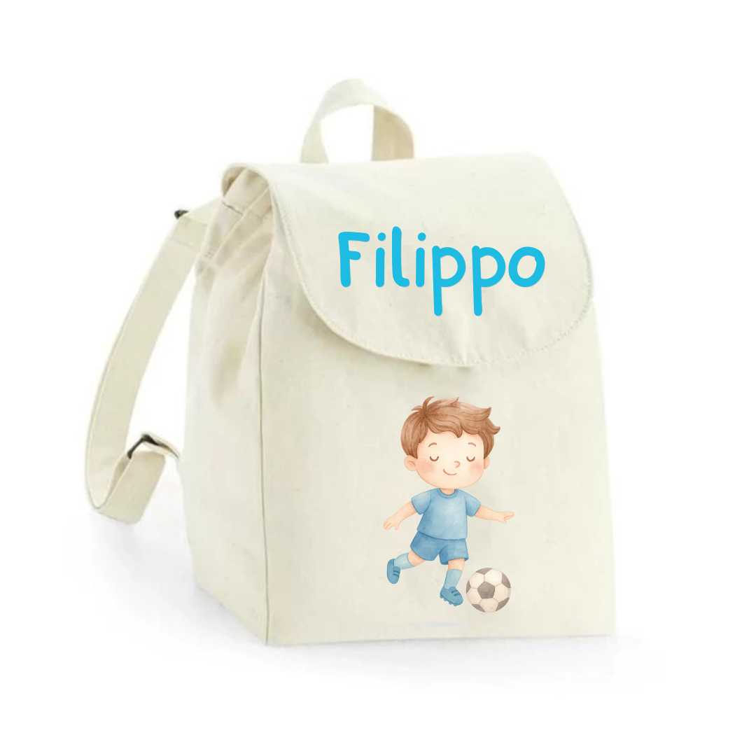 Kit Scuola Personalizzato – Zainetto in Cotone Bio + Borraccia Omaggio con Nome