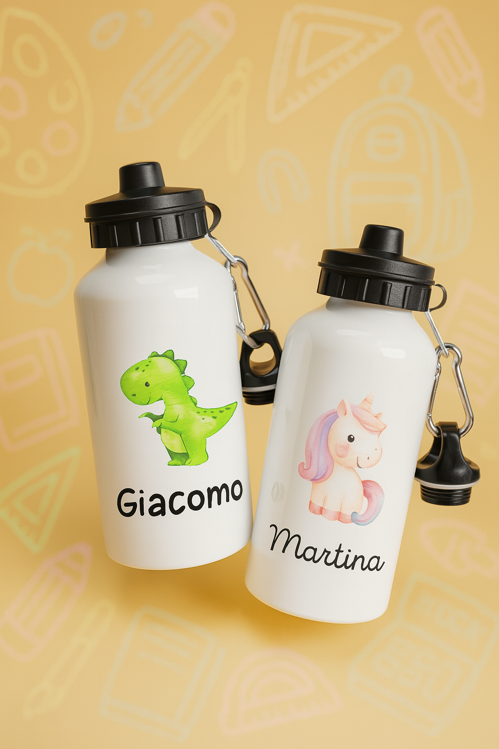 Kit Scuola Personalizzato – Zainetto in Cotone Bio + Borraccia Omaggio con Nome