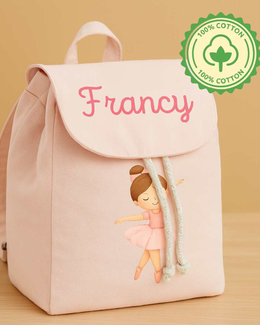 Kit Scuola Personalizzato – Zainetto in Cotone Bio + Borraccia Omaggio con Nome