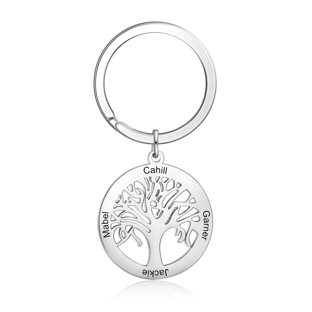 Portachiavi Albero della Vita con nomi incisi