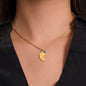 "Footprint" Collana regalo per la mamma - ciondolo piedino con nome e pietra di nascita