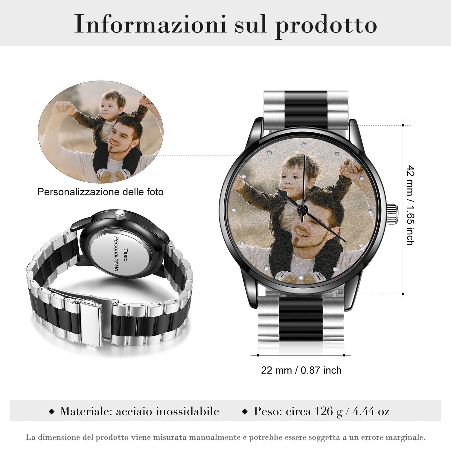 Orologio da polso personalizzato - Nero