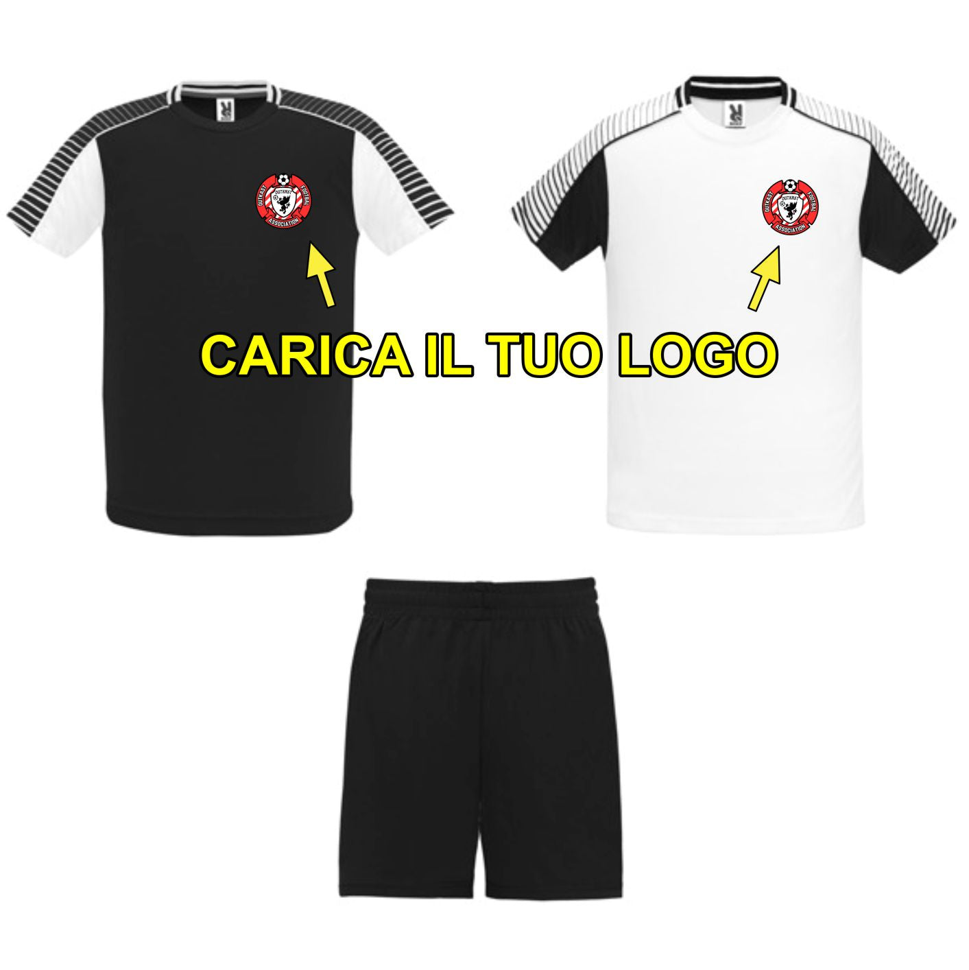 Completo calcio pantaloncino + 2 magliette