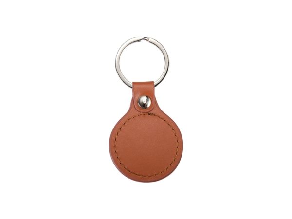 Round leather keychain